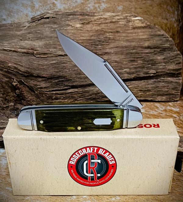 RoseCraft Blades Birchfield Camp Jack RCT034-GJB Green Jigged Bone 14C28N RoseCraft Blades Birchfield Camp Jack RCT034-GJB Green Jigged Bone 14C28N
