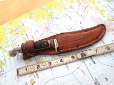 VTG WESTERN USA Fixed Blade Knife & Acorn Leather Sheath VTG WESTERN USA Fixed Blade Knife & Acorn Leather Sheath