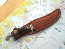 VTG WESTERN USA Fixed Blade Knife & Acorn Leather Sheath VTG WESTERN USA Fixed Blade Knife & Acorn Leather Sheath