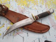 VTG WESTERN USA Fixed Blade Knife & Acorn Leather Sheath VTG WESTERN USA Fixed Blade Knife & Acorn Leather Sheath