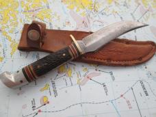 VTG WESTERN USA Fixed Blade Knife & Acorn Leather Sheath VTG WESTERN USA Fixed Blade Knife & Acorn Leather Sheath