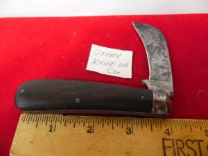 GERBER KNIFE CO. N.Y. 105 HAWKBILL / PRUNING USED FROM YEARS PAST A RELIC FOR SURE