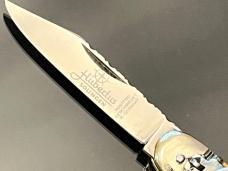 Vintage Hubertus 3-1/2”Old Yellow Celluloid Fully Worked liners/Back Springs/Blade Hubertus Worx NEW Vintage Hubertus 3-1/2”Old Yellow Celluloid Fully Worked liners/Back Springs/Blade Hubertus Worx NEW