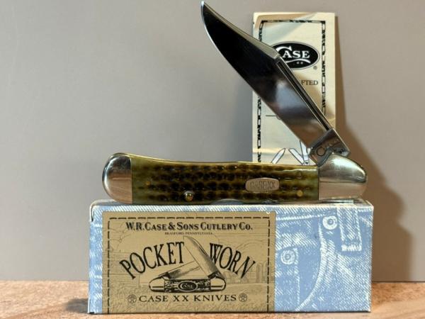 1998 POCKET WORN GREEN BONE COPPERLOCK  IN ORGINAL BOX