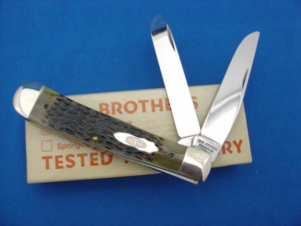 Case Classic 6254 Green Bone Handle Trapper Knife