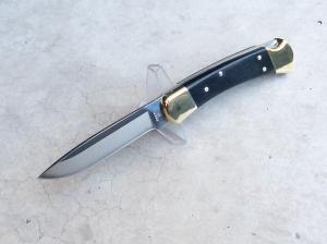 Buck Knives 110 Folding Hunter Knife Ebony Scales 420HC Drop Point Blade - NEW