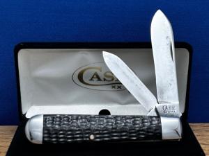 Vintage CASE TESTED XX 1920’s Heavy Jack 62031 Knife 3-3/4” Black Jigged Composition Exc.Snap Exclnt