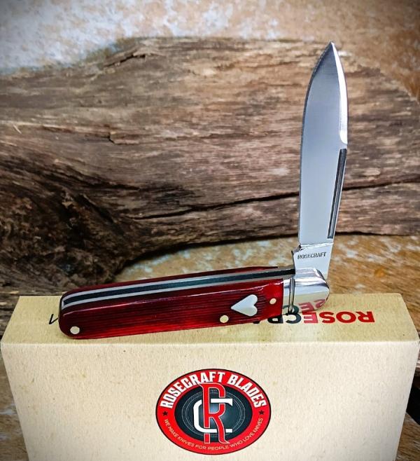 RoseCraft Blades Tuckahoe Jack RCT032-RJB Red Barnboard Jigged Bone 14C28N Stainless RoseCraft Blades Tuckahoe Jack RCT032-RJB Red Barnboard Jigged Bone 14C28N Stainless