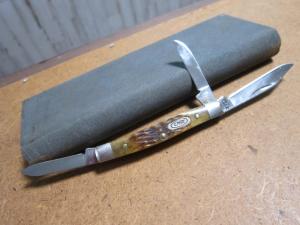CASE XX USA  5 Dot 1995 Amber Jigged Bone 6333 SS Knife - #A
