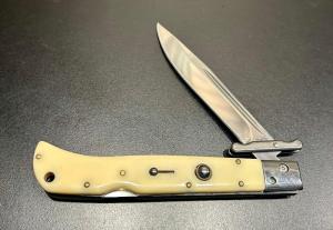 Italian-Style "Roma" 11" Swing-Guard Lockback Knife, Faux Ivory Scales