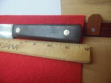 OLDER PRE-OWNED WELL MADE "NO ID" BUTCHER KNIFE APPROX 11-1/2" WITH GOOD STEEL WOOD HANDLE AND EDGE OLDER PRE-OWNED WELL MADE "NO ID" BUTCHER KNIFE APPROX 11-1/2" WITH GOOD STEEL WOOD HANDLE AND EDGE