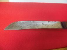 OLDER PRE-OWNED WELL MADE "NO ID" BUTCHER KNIFE APPROX 11-1/2" WITH GOOD STEEL WOOD HANDLE AND EDGE OLDER PRE-OWNED WELL MADE "NO ID" BUTCHER KNIFE APPROX 11-1/2" WITH GOOD STEEL WOOD HANDLE AND EDGE