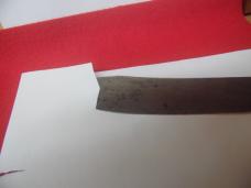 OLDER PRE-OWNED WELL MADE "NO ID" BUTCHER KNIFE APPROX 11-1/2" WITH GOOD STEEL WOOD HANDLE AND EDGE OLDER PRE-OWNED WELL MADE "NO ID" BUTCHER KNIFE APPROX 11-1/2" WITH GOOD STEEL WOOD HANDLE AND EDGE