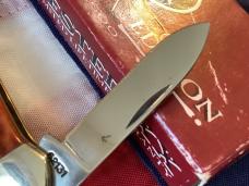 Case xx 1996 Canoe w/ Nice Brown Bone Handles (mdl# 62131 SS) with Indian in Canoe Blade Etch -NOS Case xx 1996 Canoe w/ Nice Brown Bone Handles (mdl# 62131 SS) with Indian in Canoe Blade Etch -NOS