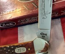 Case xx 1996 Canoe w/ Nice Brown Bone Handles (mdl# 62131 SS) with Indian in Canoe Blade Etch -NOS Case xx 1996 Canoe w/ Nice Brown Bone Handles (mdl# 62131 SS) with Indian in Canoe Blade Etch -NOS