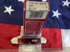 Case xx 1996 Canoe w/ Nice Brown Bone Handles (mdl# 62131 SS) with Indian in Canoe Blade Etch -NOS Case xx 1996 Canoe w/ Nice Brown Bone Handles (mdl# 62131 SS) with Indian in Canoe Blade Etch -NOS