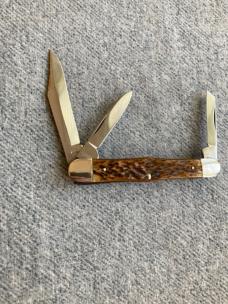 WOW!! CAMILLUS, NEW YORK, U.S.A., 3-Blade, Bone Handle, Saber Cut M.B., Balloon Pattern Pocket Knife WOW!! CAMILLUS, NEW YORK, U.S.A., 3-Blade, Bone Handle, Saber Cut M.B., Balloon Pattern Pocket Knife