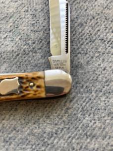 WOW!! CAMILLUS, NEW YORK, U.S.A., 3-Blade, Bone Handle, Saber Cut M.B., Balloon Pattern Pocket Knife WOW!! CAMILLUS, NEW YORK, U.S.A., 3-Blade, Bone Handle, Saber Cut M.B., Balloon Pattern Pocket Knife