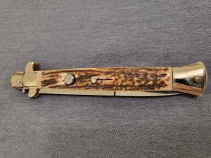 28cm/11" Frank B FLATGUARD PICKLOCK w/STAG Italian Stiletto AUTO