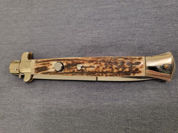 28cm/11" Frank B FLATGUARD PICKLOCK w/STAG Italian Stiletto AUTO 28cm/11" Frank B FLATGUARD PICKLOCK w/STAG Italian Stiletto AUTO
