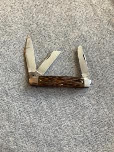 Vintage ULSTER KNIFE CO., Bone Handles, Iron Bolsters, Cattle Pattern Pocket Knife