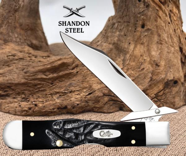 Case XX USA Black Synthetic Rough Jig Cheetah Cub 18243 Folding Pocket Knife Case XX USA Black Synthetic Rough Jig Cheetah Cub 18243 Folding Pocket Knife