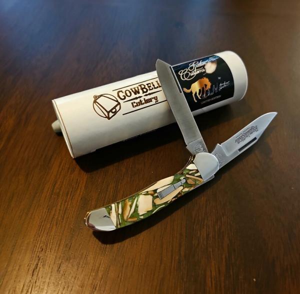 2010 Remington R2253 Cowbell Cutlery / Michael Prater Ivory Camo custom 2010 Remington R2253 Cowbell Cutlery / Michael Prater Ivory Camo custom