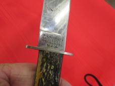 VTG 4 Line Stamp Camillus USA Sword Brand Outers Knife Jigged Bone Fixed Blade Knife VTG 4 Line Stamp Camillus USA Sword Brand Outers Knife Jigged Bone Fixed Blade Knife