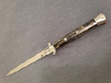 (2) Frank B Italian Stiletto AUTO/ (1) PICKLOCK (1) BOLSTER RELEASE Buffalo Horn w/KRIS BLADE (2) Frank B Italian Stiletto AUTO/ (1) PICKLOCK (1) BOLSTER RELEASE Buffalo Horn w/KRIS BLADE