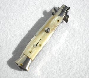 FRANK BELTRAME 9" BEAUTIFUL LIGHT HONEY HORN SCALES BAYONET BLADE ITALIAN STILETTO MANIAGO ITALY