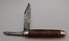 Schrade In Very Good Condition With Brown Bone Covers 3 3/8