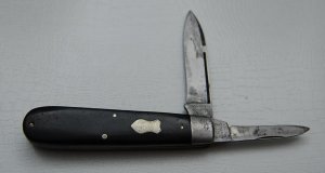Unmarked Pocket Knife In Very Good Condition With Ebony Covers 3 7/8