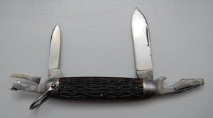 Pal Cutlery Company Unofficial Scout With Brown Bone Covers 3 3/4