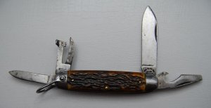Pal Cutlery Company Unofficial Scout With Brown Bone Covers 3 3/4