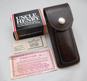 Schrade In Near Mint Condition With Resin Impregnated Hardwood Covers 5