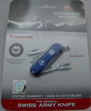 Victorinox In Mint Condition With Blue Plastic Covers 2 3/8