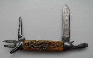 Camillus Unofficial Scout With Brown Bone Covers 3 5/8