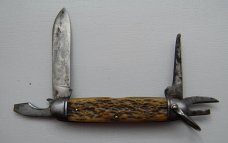 Camillus Unofficial Scout With Brown Bone Covers 3 5/8