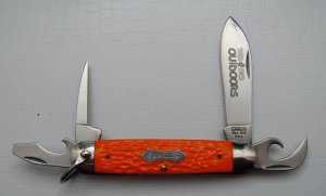 Camillus Unofficial Scout With Orange Jigged Synthetic Covers 3 5/8