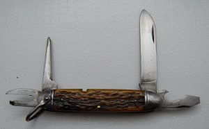 Camillus Unofficial Scout With Brown Bone Covers 3 5/8