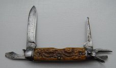 Camillus Unofficial Scout With Brown Bone Covers 3 5/8