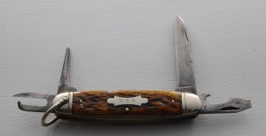 Camillus In Good Condition With Brown Jigged Bone Covers 3 3/4