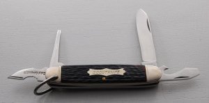 Cornwall Unofficial Scout Pocket Knife In Excellent Condition With Black Jigged Bone Covers (703)