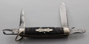 Wallkill River Works Unofficial Scout Knife In Excellent Condition W/Brown Jigged Bone Covers (716)