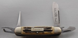 Bulldog Brand Unofficial Scout Pocket Knife In Near Mint Condition With Stag Covers (756)