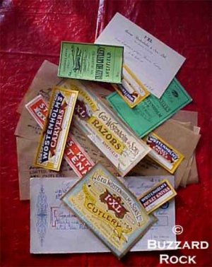 VINTAGE George & Son's IXL WOSTENHOLM  KNIFE Cutlery BOX LABELS & More