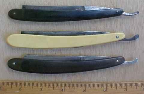 Three Old German STRAIGHT RAZORS Shave Ready