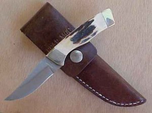 BEAR MGC 9 DOT STAG Baby BEAR Palm SKINNER & Leather SHEATH