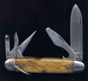 USA Military 4 Blade Bone Utility Pocket Knife WW2
