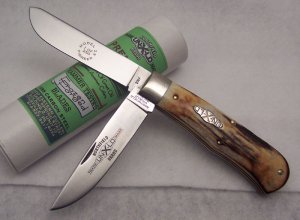 Great Eastern - 2007 - Model 23 Northfield Pioneer - Burnt Genuine Stag - 1095 Carbon Steel Blades
